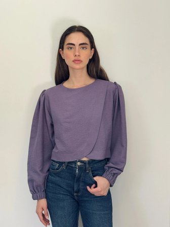 Retrobird Alisa Kapaklı Retro Gömlek Kadın Mor
