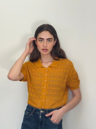 Retrobird Lora Dantel Yazlık Triko Kadın Tarçın