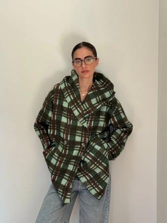 Retrobird Urban Retro Kapüşonlu Oversize Ceket Kaban Kadın Haki