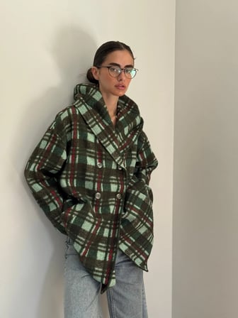 Retrobird Urban Retro Kapüşonlu Oversize Ceket Kaban Kadın Haki