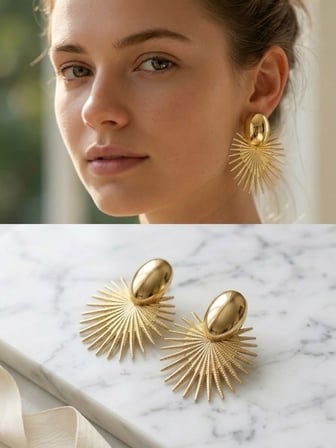 Retrobird Estelle Vintage Style Tasarım Küpe Kadın Gold Renkli 