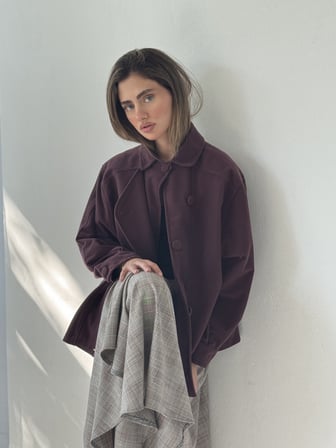 Retrobird Ruby Bomber Ceket Mont Kadın Mürdüm