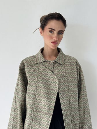Retrobird Ruby Bomber Ceket Mont Kadın Yeşil - Krem