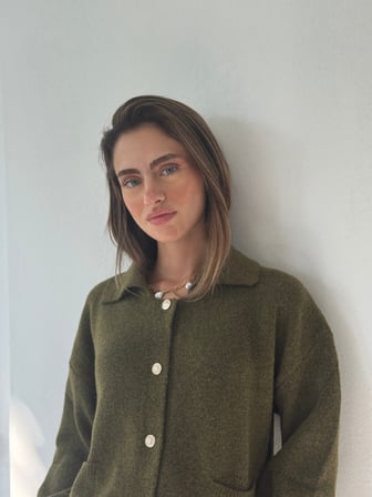 Retrobird Darcy Polo Yaka Cepli Triko Hırka Kadın Haki