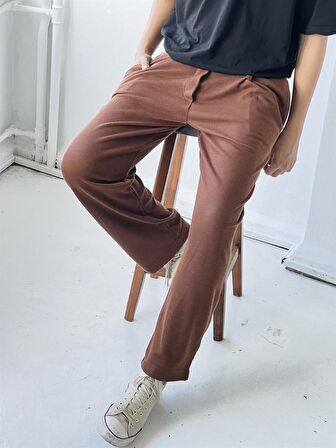 Retrobird Relax Chino Bol Paça Pantolon Erkek Kahverengi