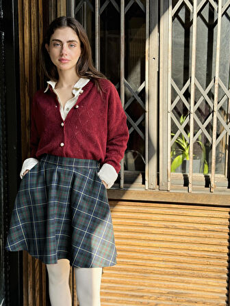 Retrobird Valerie Kısa Mini Kloş Etek Kadın Koyu Mavi