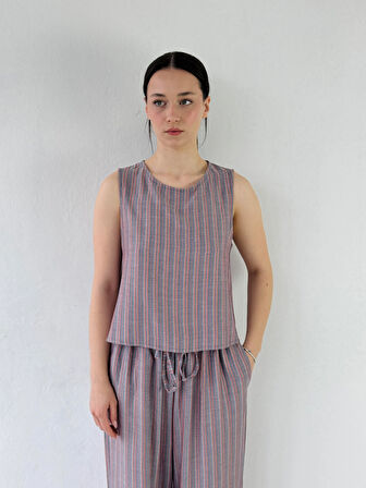 Retrobird Sırtı Açık Kısa Bluz Üst Kadın Somon