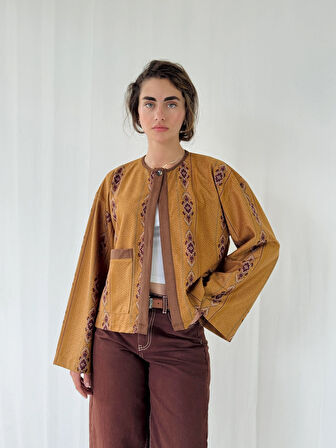 Retrobird Panço Hafif Ceket Kadın Camel