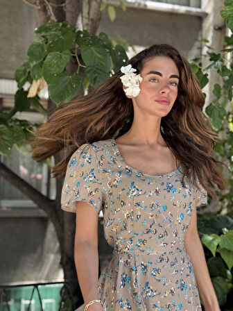 Retrobird Tasarım Matilda Uzun Elbise Kadın Çok Renkli