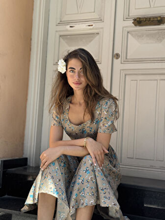 Retrobird Tasarım Matilda Uzun Elbise Kadın Çok Renkli