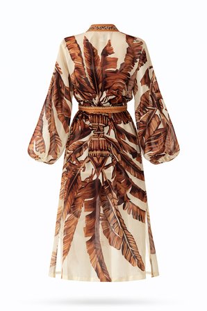 Retrobird Tasarım Palmera Wrap Kimono Kadın Kahverengi