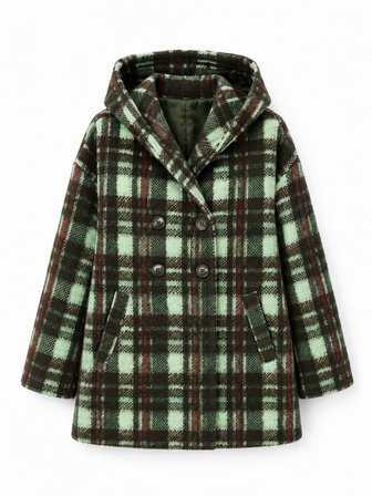 Retrobird Urban Retro Kapüşonlu Oversize Ceket Kaban Kadın Haki