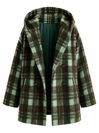 Retrobird Urban Retro Kapüşonlu Oversize Ceket Kaban Kadın Haki