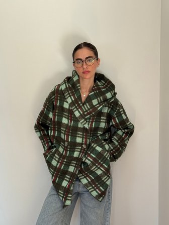 Retrobird Urban Retro Kapüşonlu Oversize Ceket Kaban Kadın Haki