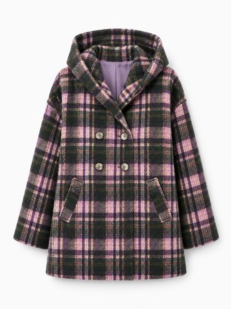 Retrobird Urban Retro Kapüşonlu Oversize Ceket Kaban Kadın Lila