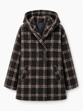 Retrobird Urban Retro Kapüşonlu Oversize Ceket Kaban Kadın Koyu Kahve