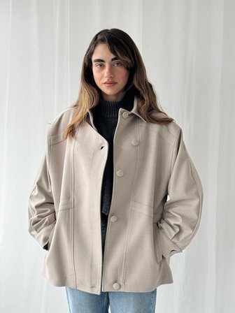 Retrobird Tasarım Bomber Ceket Mont Kadın Taş Beji