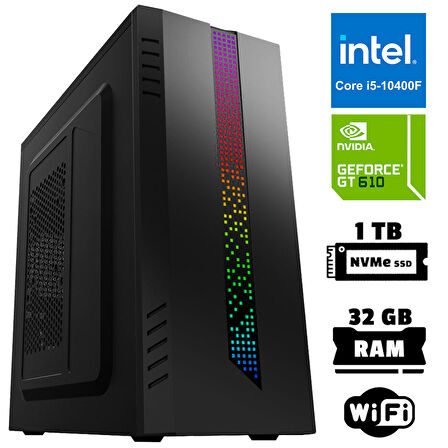 Xaser Xsr1049 i5 10400F 32GB Ram 1TB M.2 NVMe SSD 2GB GT610 Ekran Kartı Masaüstü Ofis Bilgisayarı