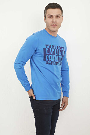 Solana Erkek Uzun Kol Tişört Mavi