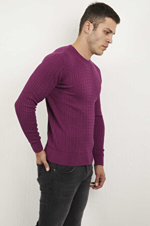 Karl Bisiklet Yaka Erkek Kazak Pembe