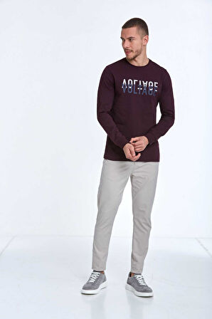 Capri Erkek Uzun Kol Tişört Bordo