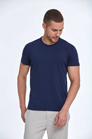 Ezra Basic Erkek Tişört Lacivert