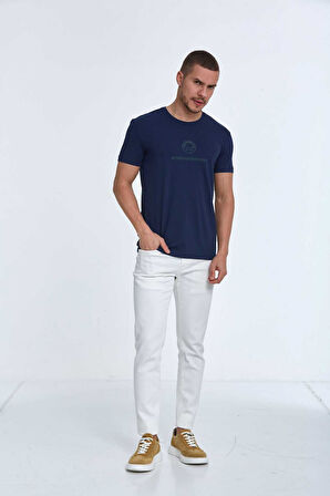 Kai Baskılı Erkek Tişört Lacivert