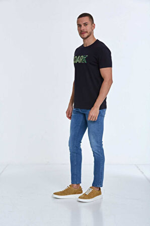 Hudson Nakışlı Erkek Tişört Lacivert