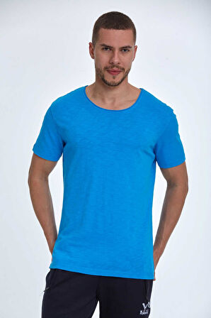 Milan Over Size Erkek Tişört Mavi