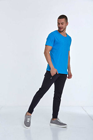 Milan Over Size Erkek Tişört Mavi