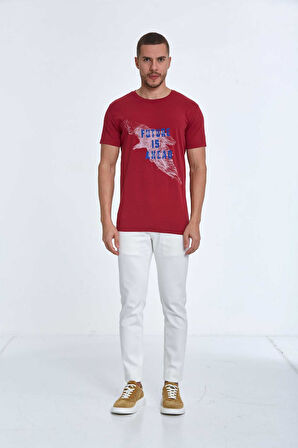 Blaze Baskılı Erkek Tişört Kırmızı
