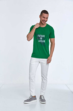 Blaze Baskılı Erkek Tişört Yeşil