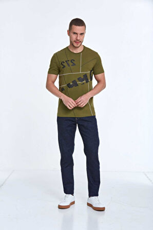 Vicente Baskılı Erkek Tişört Haki