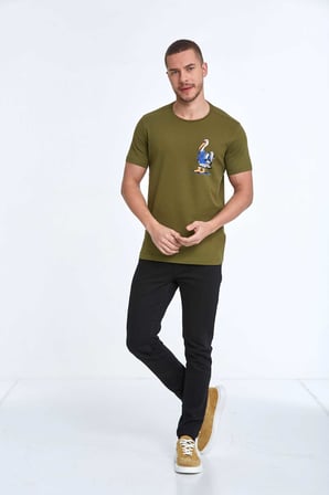 Ramon Baskılı Erkek Tişört Haki