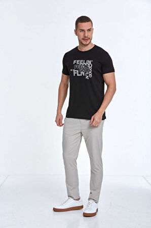 Cortez Baskılı Erkek Tişört Siyah