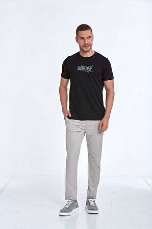 Fair Baskılı Erkek Tişört Siyah