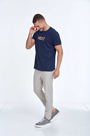 Fair Baskılı Erkek Tişört Lacivert