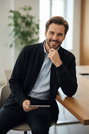 Danny Tam Fermuarlı Sweatshirt Siyah