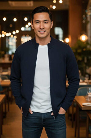Danny Tam Fermuarlı Sweatshirt Lacivert