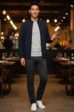 Danny Tam Fermuarlı Sweatshirt Lacivert