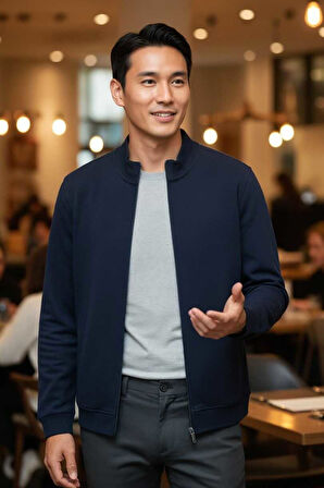 Danny Tam Fermuarlı Sweatshirt Lacivert