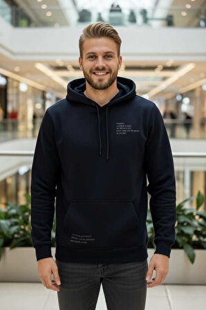 Juan Kapüşonlu Erkek Sweatshirt Siyah