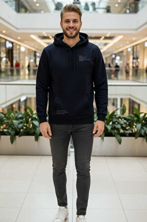 Juan Kapüşonlu Erkek Sweatshirt Siyah
