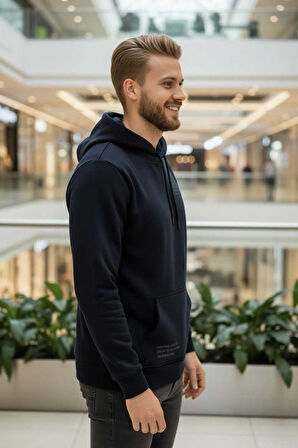 Juan Kapüşonlu Erkek Sweatshirt Siyah