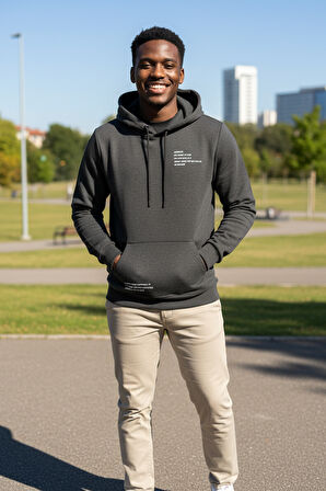 Juan Kapüşonlu Erkek Sweatshirt Antrasit