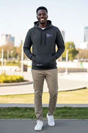 Juan Kapüşonlu Erkek Sweatshirt Antrasit