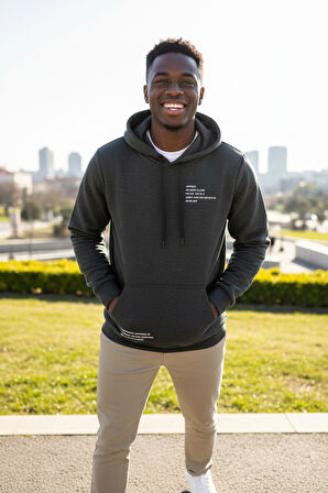 Juan Kapüşonlu Erkek Sweatshirt Antrasit