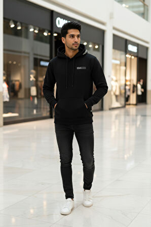 Gavi Kapüşonlu Erkek Sweatshirt Siyah