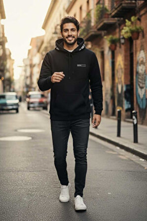 Gavi Kapüşonlu Erkek Sweatshirt Lacivert