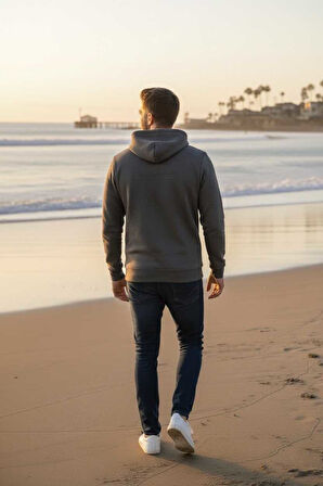 Fern Kapüşonlu Erkek Sweatshirt Antrasit